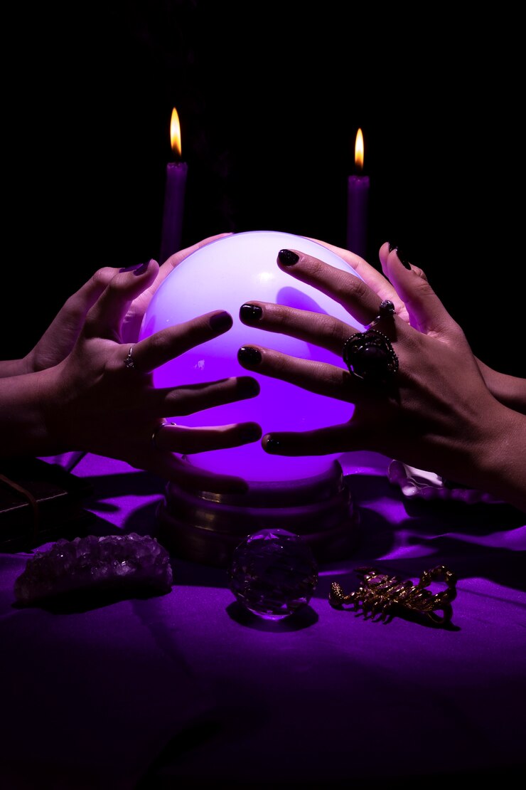 high angle hands holding crystal ball 23 2149413255